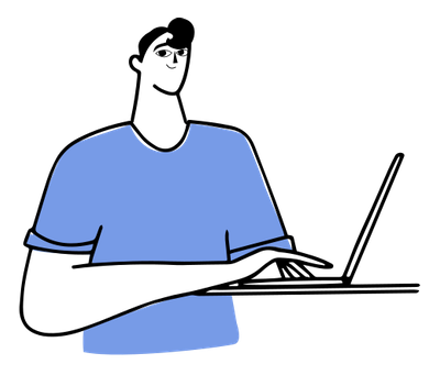 person who works on computer