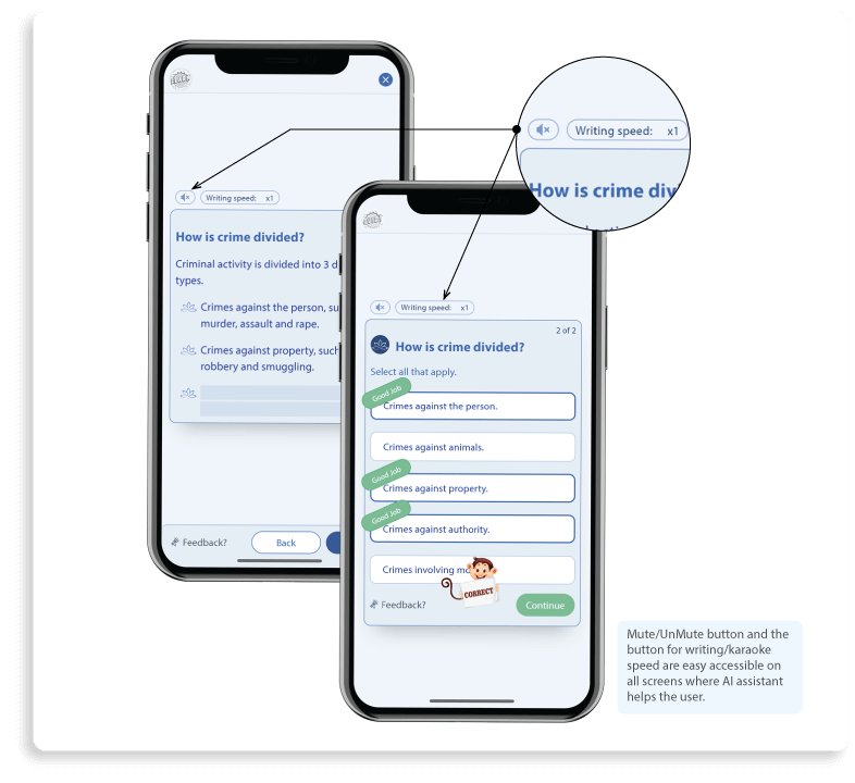 2 phones with visible mute button